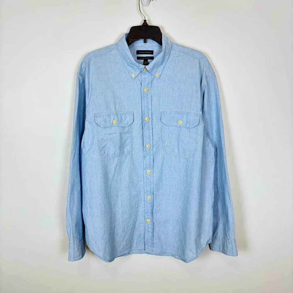 Banana Republic Herritage Chambray Shirt Size XL
